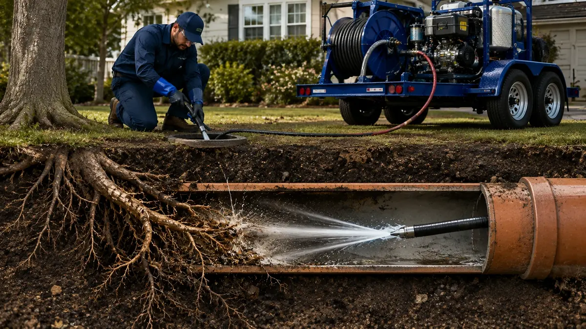 Tree Root Removal with Hydro Jetting in Chico